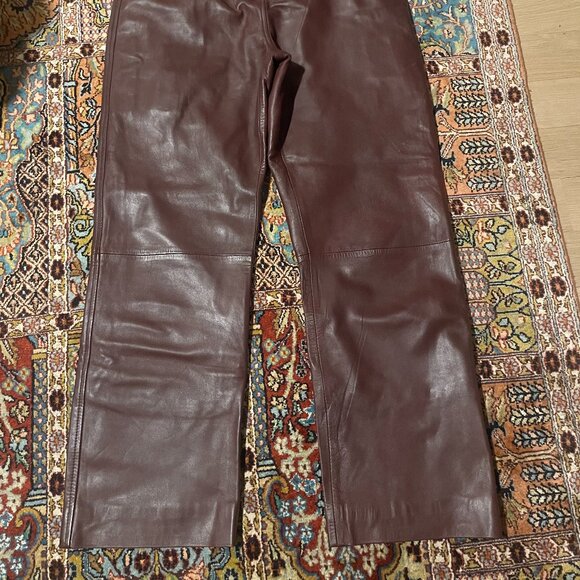 MUUBAA Low-Rise Leather Trousers - Picture 3 of 9
